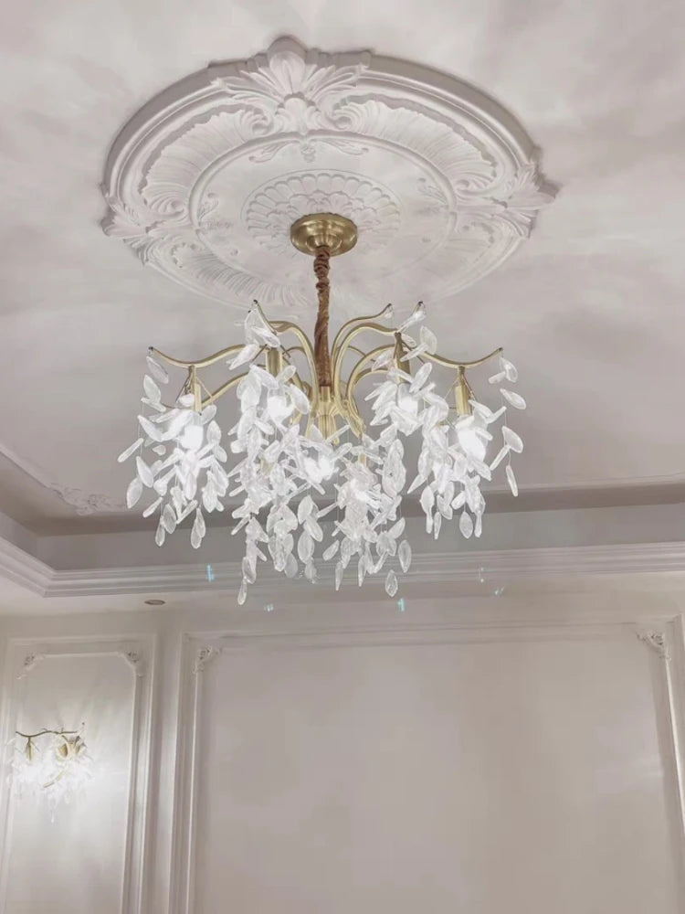 lustre en cristal rétro français style américain pour ambiance romantique - vue 4 sur 9