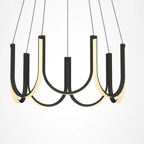 suspension lumières led en forme de u nordique créatif postmoderne - vue 6 sur 13