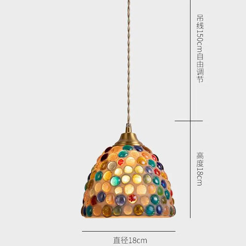 Suspension tiffany méditerranéen en verre coquille led - vue 12 sur 12