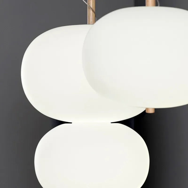 lustre nordique en verre avec suspension led pour décoration - vue 5 sur 12