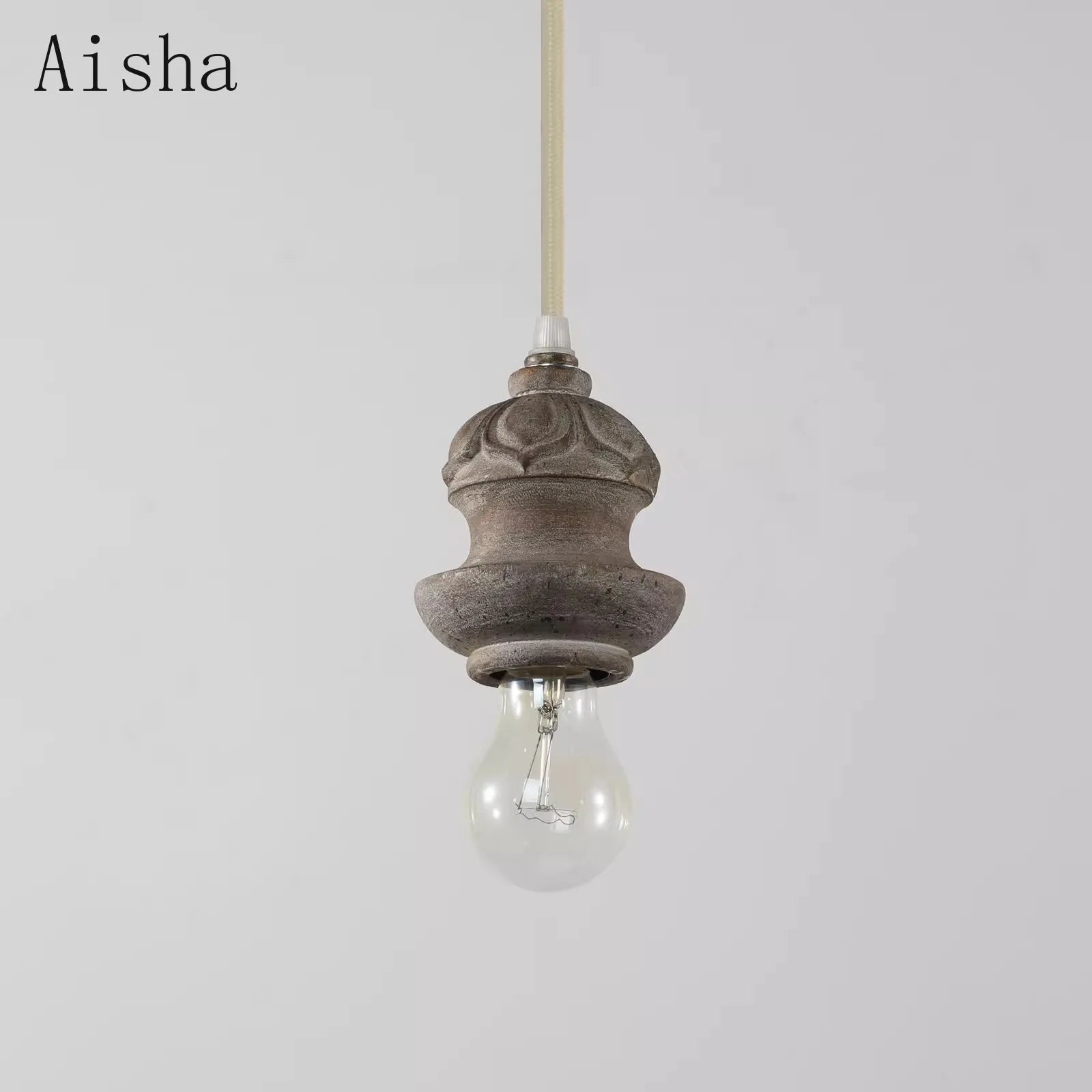 suspension rétro style rural imitation bois pour intérieur - vue 5 sur 8