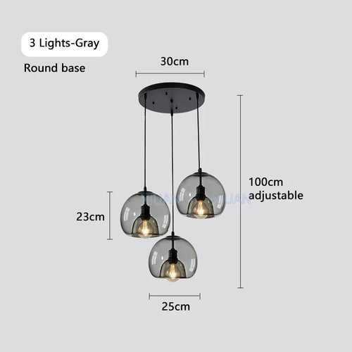 lustre moderne en verre pour éclairage intérieur suspendu - vue 16 sur 16