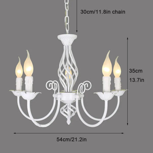 Lustre au Style européen à bougies moderne LED - vue 9 sur 10