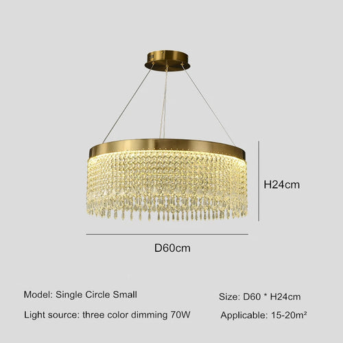 lustre en cristal led design moderne pour intérieur élégant - vue 10 sur 11
