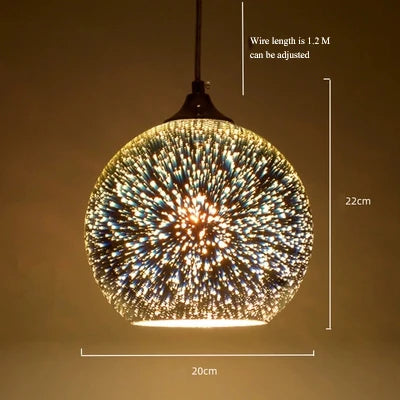 suspension en verre teinté en forme de feu d'artifice 3D - vue 13 sur 12