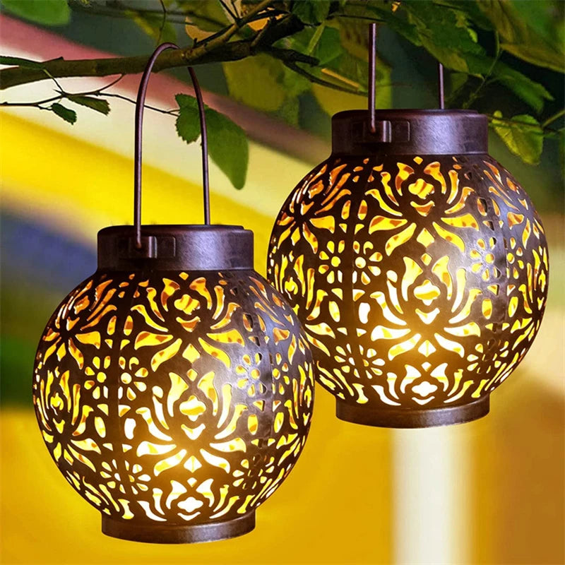 lampes solaires suspendues rétro pour jardin et extérieur - vue 4 sur 8
