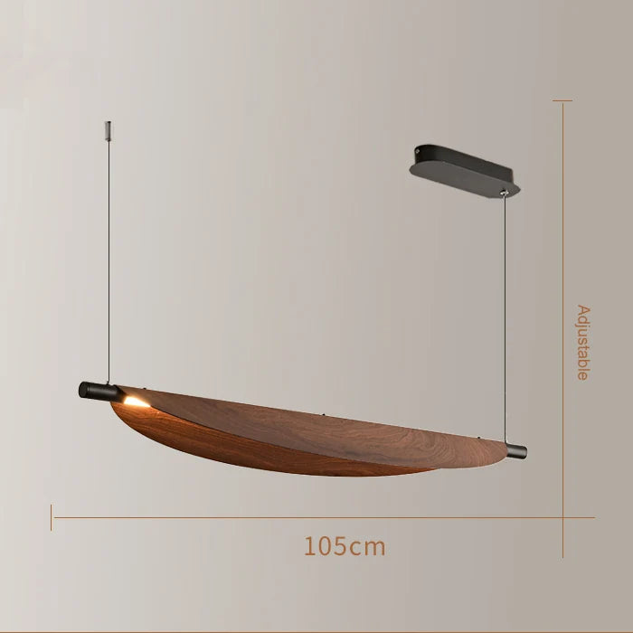 lustre japonais rétro design feuilles pour salle à manger - vue 9 sur 11