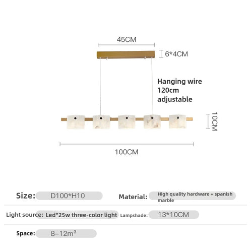suspension minimaliste en marbre naturel avec éclairage led - vue 11 sur 11