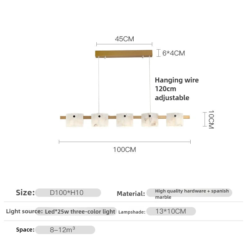 suspension minimaliste en marbre naturel avec éclairage led - vue 11 sur 11