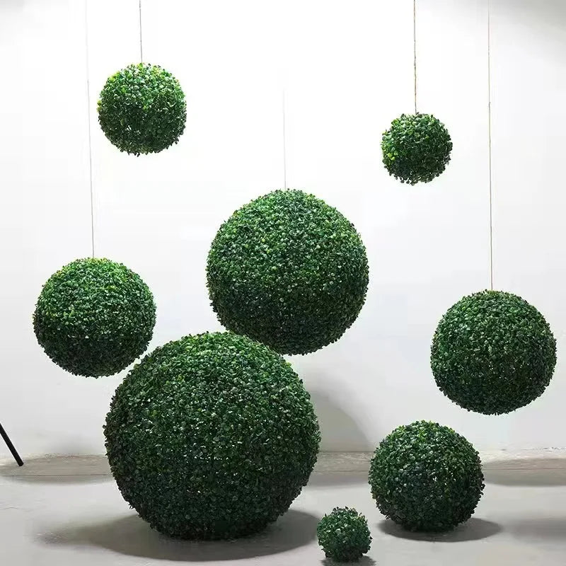 boule de gazon artificiel décorative pour extérieur et jardin - vue 2 sur 6
