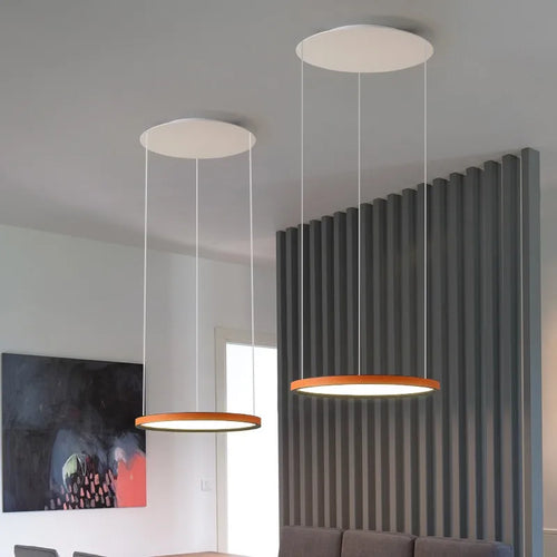 Nordic Modern Minimalist Restaurant Bar, Living Room, Bedroom, Ring Chandelier, Artistic Personality, Real Leather Chandelier - vue 5 sur 10