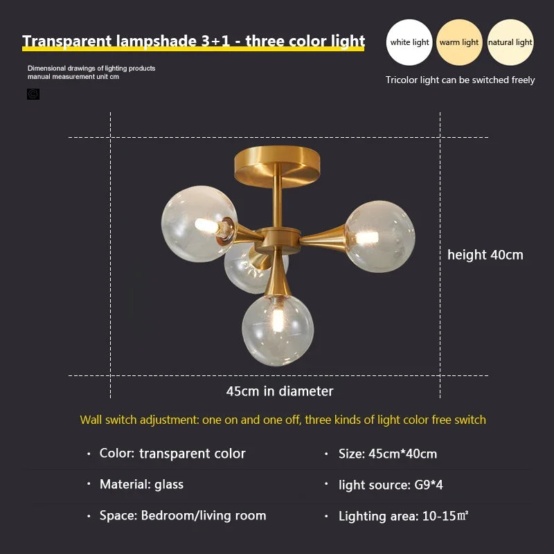 lustre nordique en verre blanc pour éclairage intérieur - vue 16 sur 23