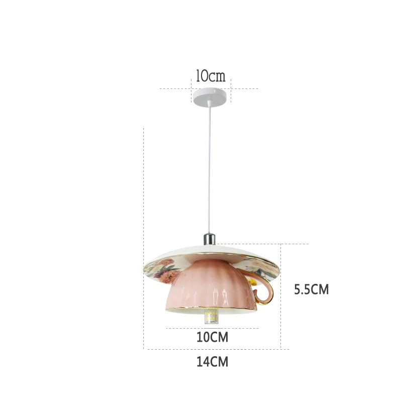 suspension en céramique design art thé éclairage led g4 - vue 26 sur 30