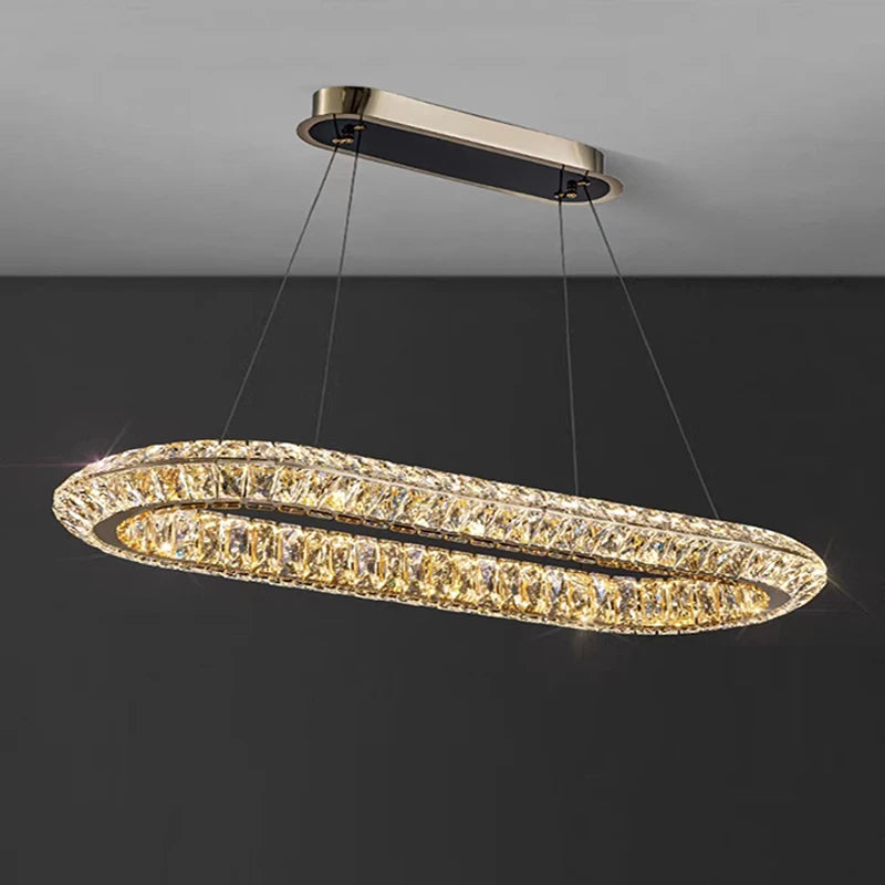 lustre en cristal doré design postmoderne pour intérieur élégant - vue 5 sur 11