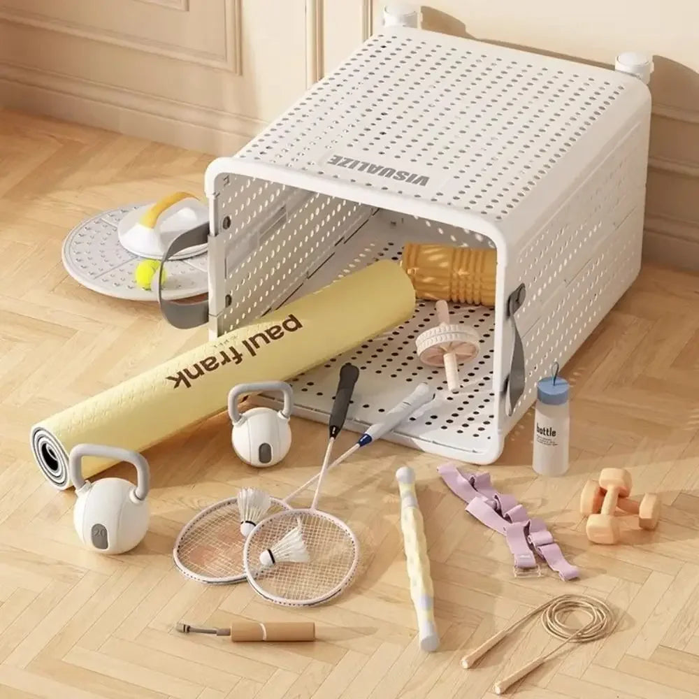 panier de rangement pliable imitation rotin pour jouets et linge - vue 6 sur 12