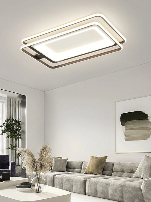 plafonnier led rectangulaire nordique avec télécommande à intensité variable - vue 3 sur 9