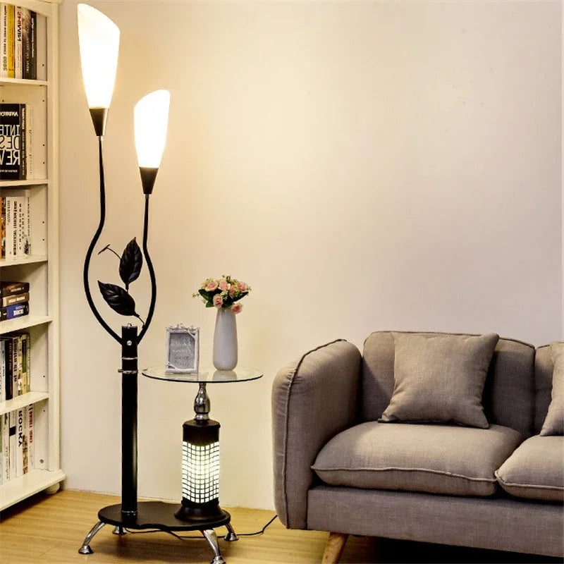 lampadaire moderne avec table intégrée design nordique créatif - vue 3 sur 13