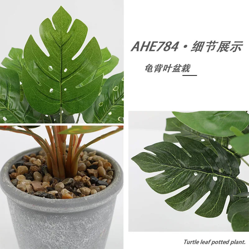 plantes artificielles en feuille de tortue décoratives pour la maison et le bureau - vue 4 sur 6