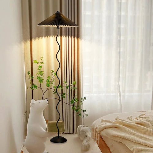lampadaire en tissu plissé nordique décoration artisanale pour la maison - vue 5 sur 15