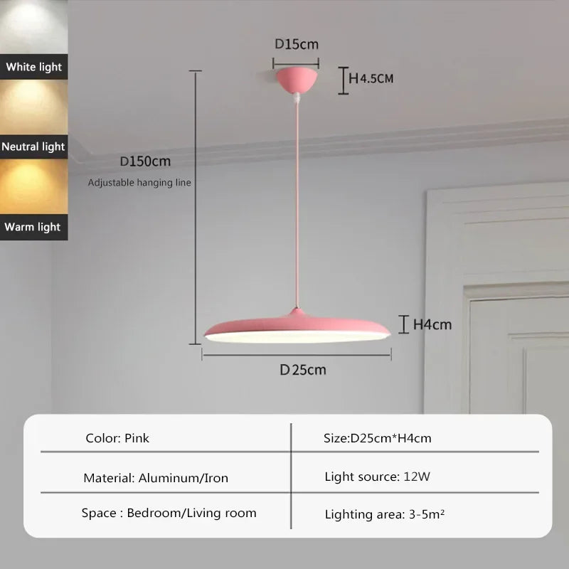 lampe led suspendue design nordique avec soucoupe volante - vue 12 sur 14