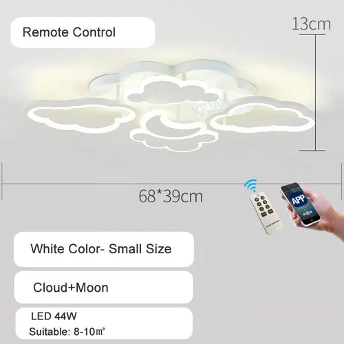 lustre led moderne en forme de lune étoile nuage pour enfants - vue 22 sur 25
