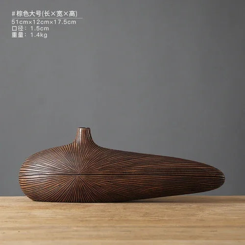 vase en résine moderne pour fleurs séchées décoration artisanale - vue 9 sur 9