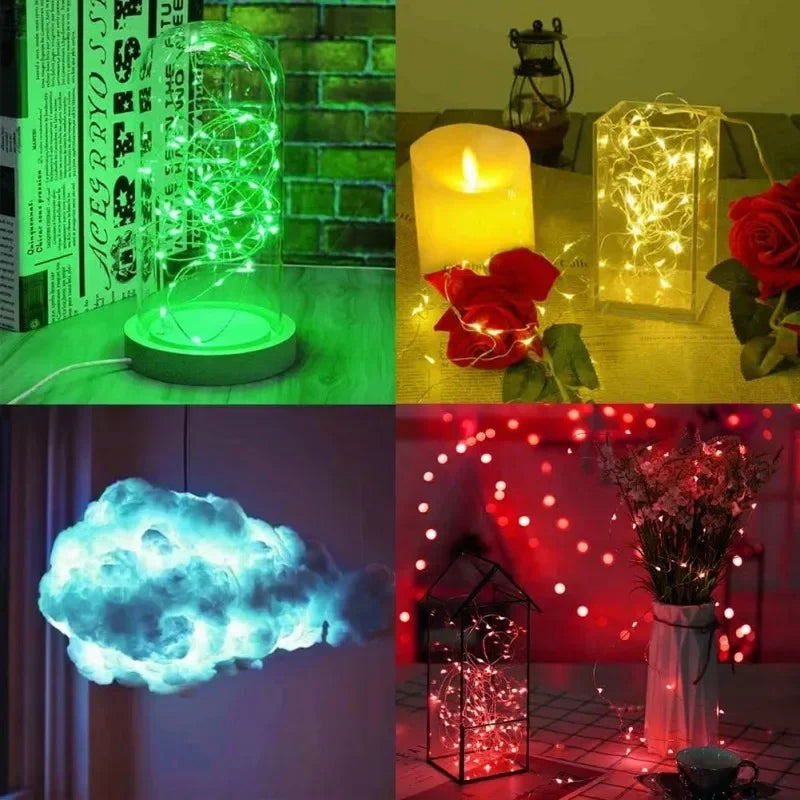 guirlande lumineuse led en fil de cuivre pour décoration festive - vue 6 sur 14