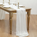 Chemin de table coton gaze style vintage mariage
