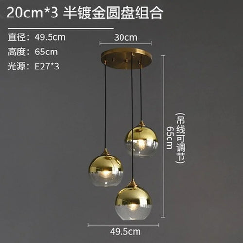 lustre en verre design nordique pour décoration intérieure
