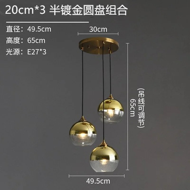 lustre en verre design nordique pour décoration intérieure