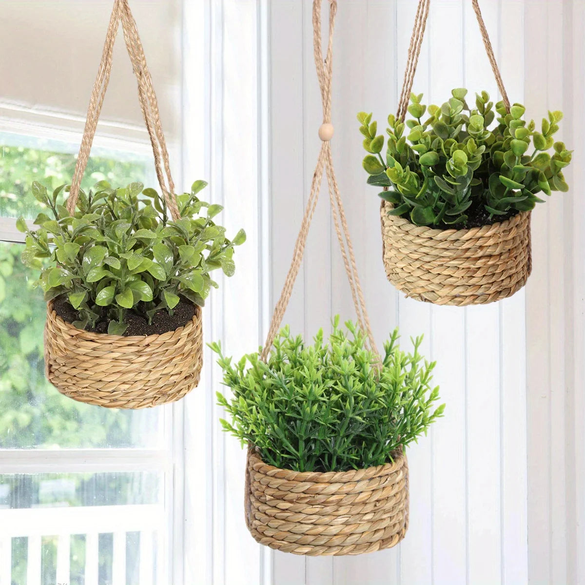 plantes artificielles eucalyptus romarin décoration verte en pot - vue 2 sur 9