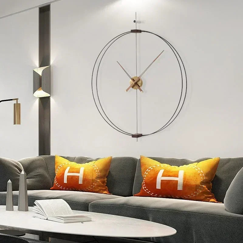 horloge murale silencieuse design en bois pour décoration moderne - vue 3 sur 8