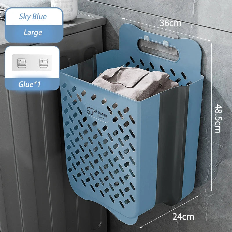 panier de rangement pliable à suspendre pour linge sale - vue 9 sur 19