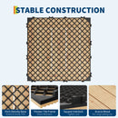 Dalles terrasse bois acacia 12x12 pouces antiderapantes clipsables