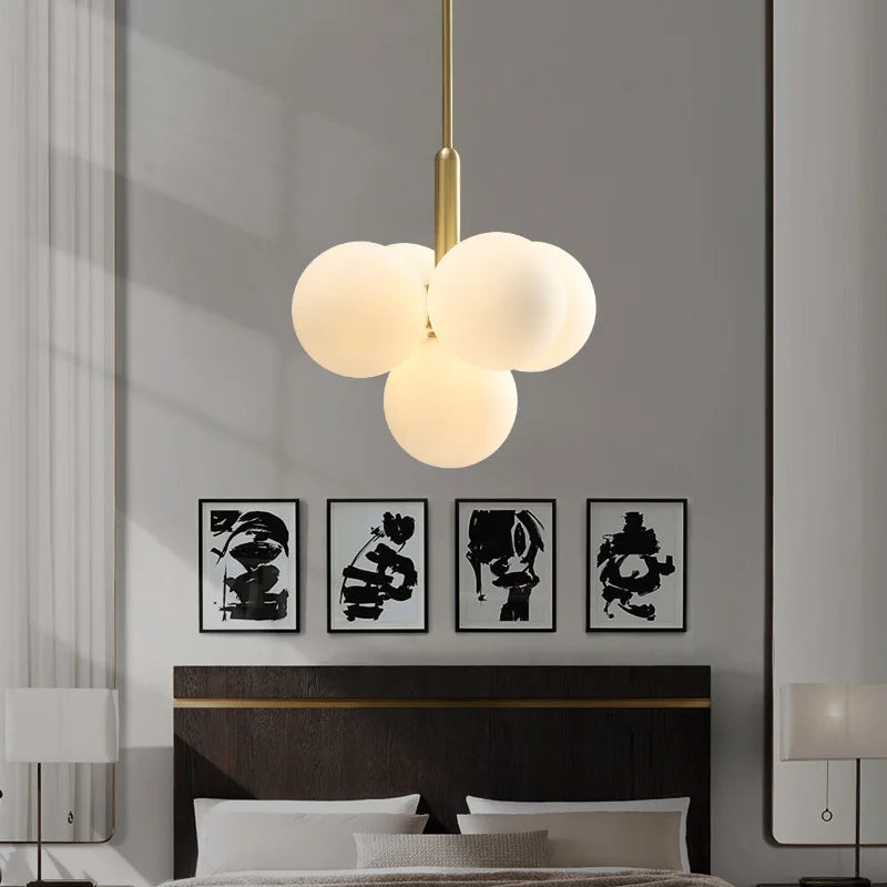 suspension LED design nordique en boule de verre - vue 5 sur 12