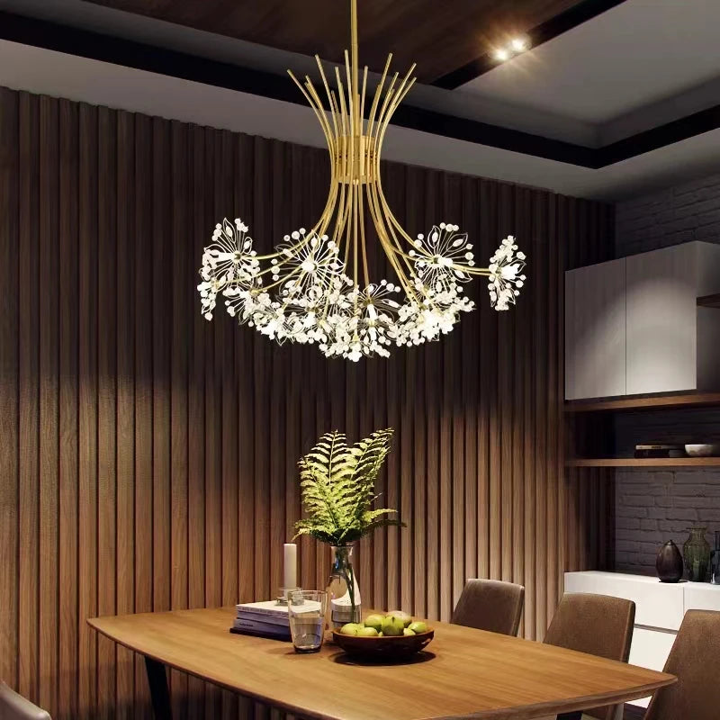 suspension en cristal de pissenlit pour ambiance moderne - vue 3 sur 12