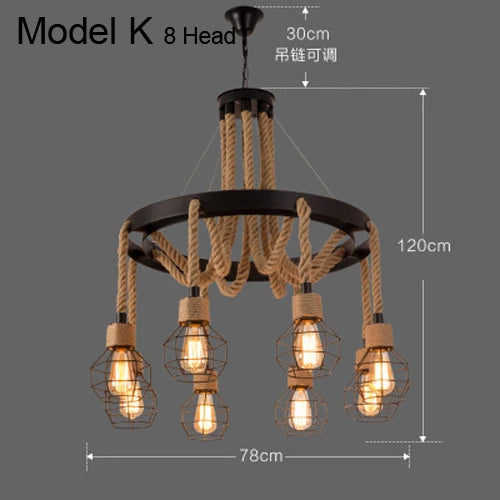 suspension rustiques industrielles avec corde pour intérieur - vue 12 sur 21