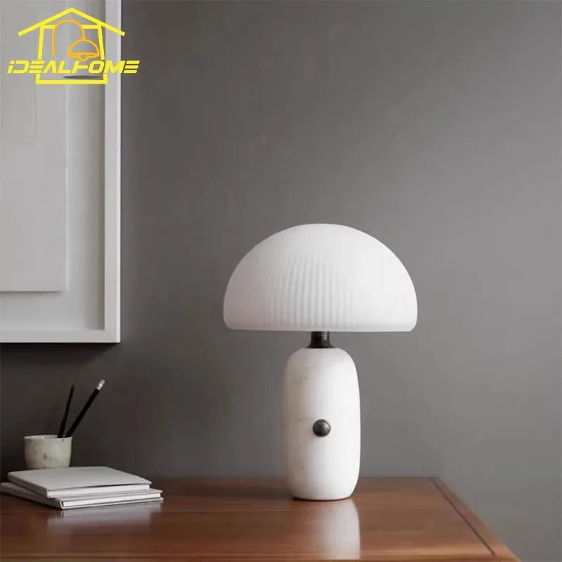 lampe de bureau en marbre design minimaliste avec éclairage led - vue 3 sur 7