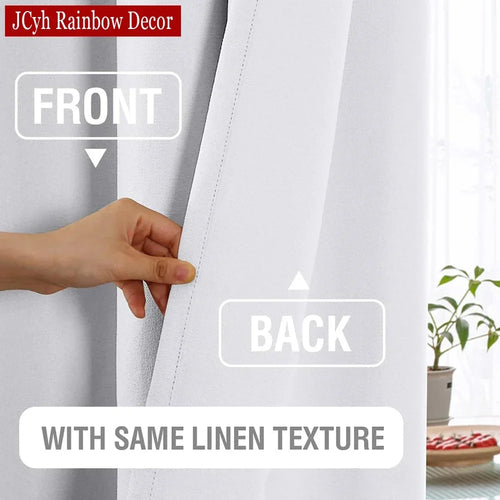 Rideau occultant aspect lin moderne pour chambre salon - vue 5 sur 8