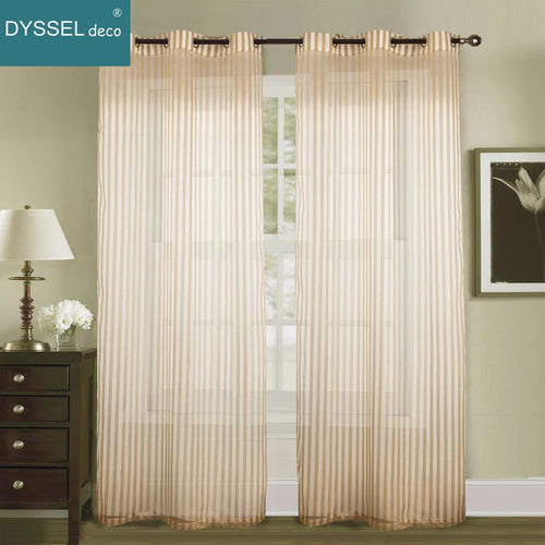 Rideau moderne a rayures translucide pour salon chambre - vue 6 sur 7