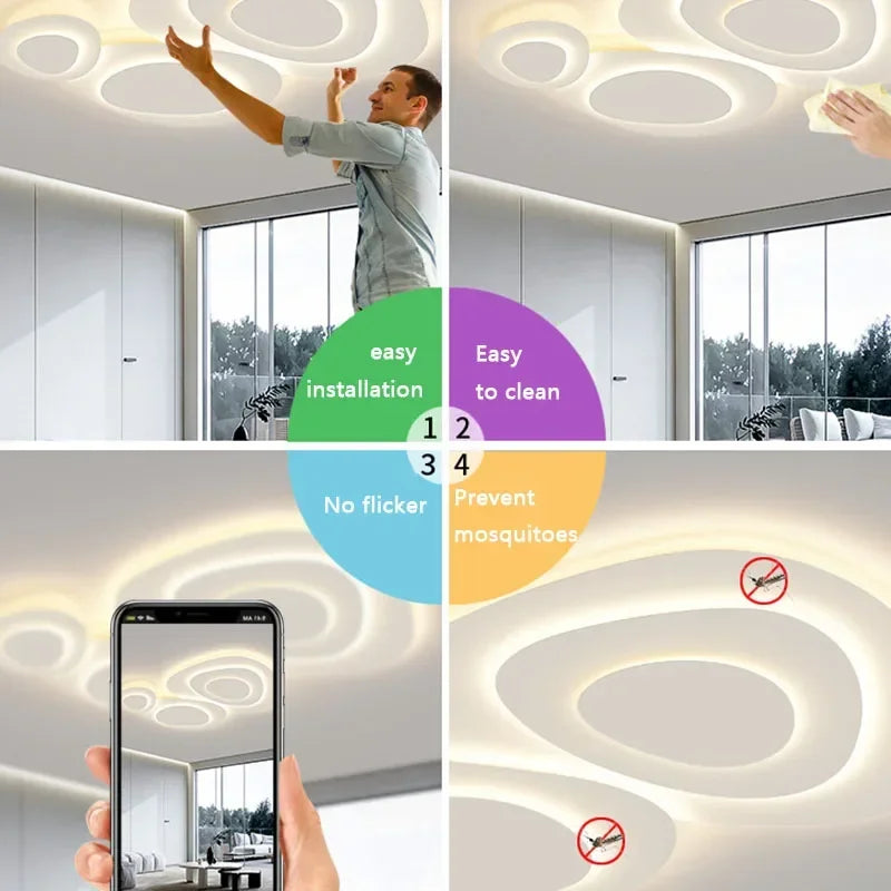 plafonnier led moderne pour décoration intérieure et luminaires design - vue 6 sur 16