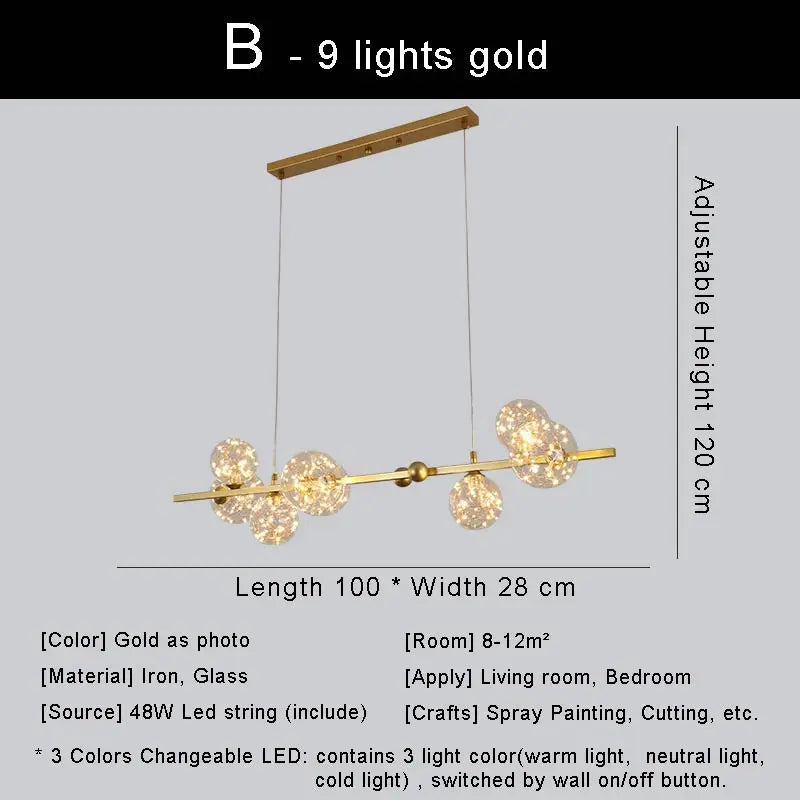 lustre led moderne design nordique pour décoration intérieure - vue 9 sur 18