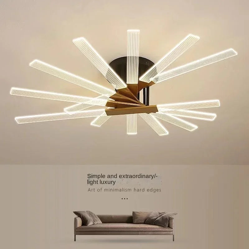 lustre acrylique dimmable moderne pour décoration intérieure élégante - vue 2 sur 12