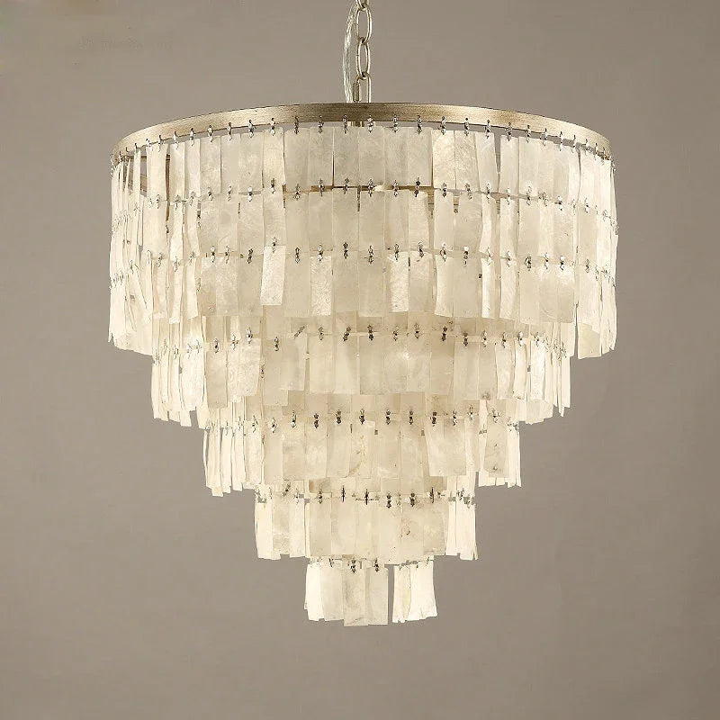 lustre rétro en coquillage pour décoration intérieure élégante - vue 5 sur 14