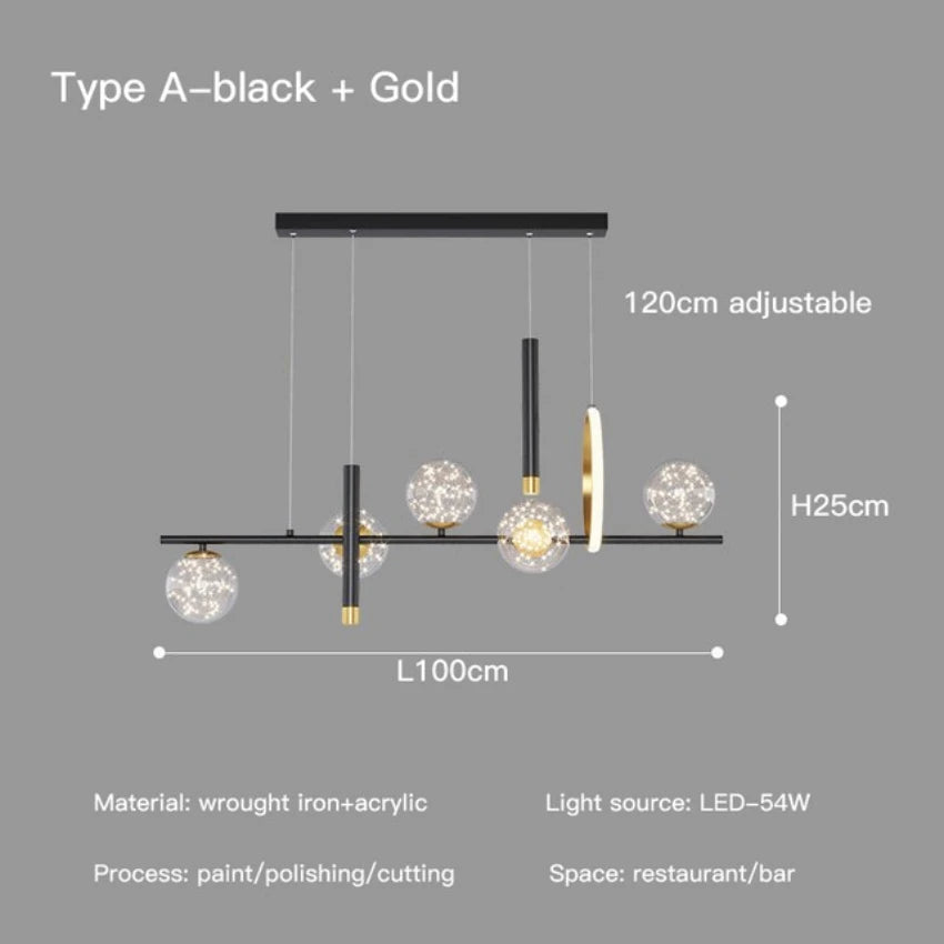 lustre led gypsophile verre gradation à distance design moderne décor intérieur