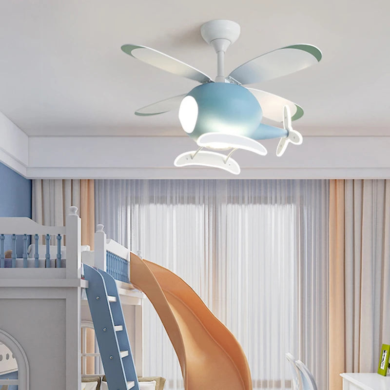 suspension hélicoptère ventilateur led pour enfants télécommande directe - vue 4 sur 8