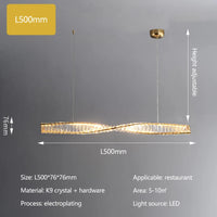 lustre en cristal doré design postmodernes avec éclairage led