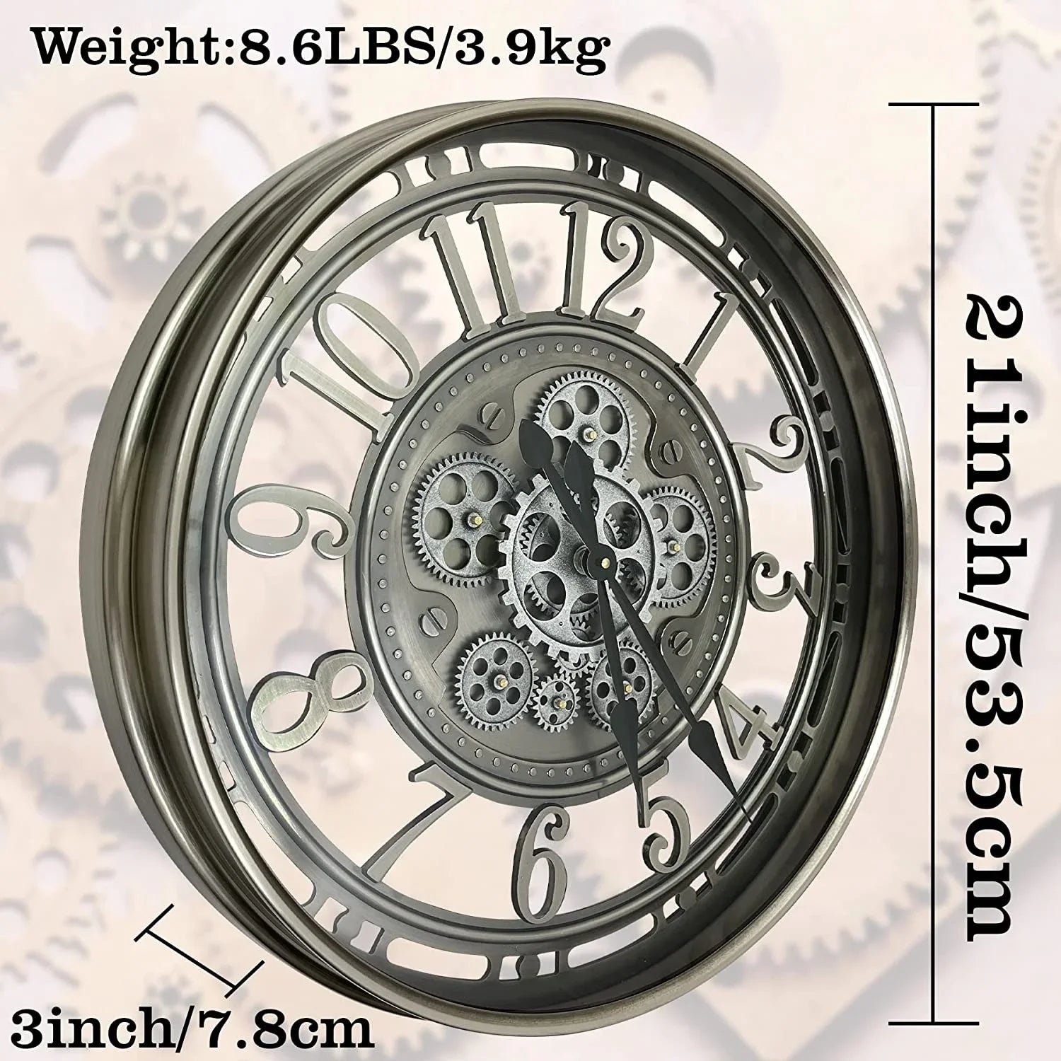 horloge murale mobile en métal décoration intérieure élégante et durable - vue 3 sur 7