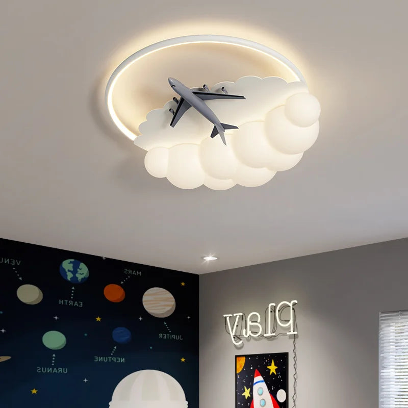 lustre moderne led pour enfant en forme d'avion - vue 4 sur 12