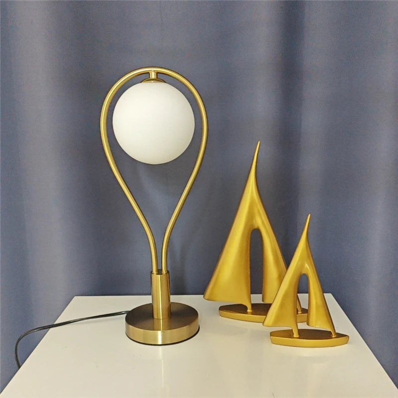 lampes de sol led artistiques en forme de raquette avec boule de verre - vue 3 sur 7